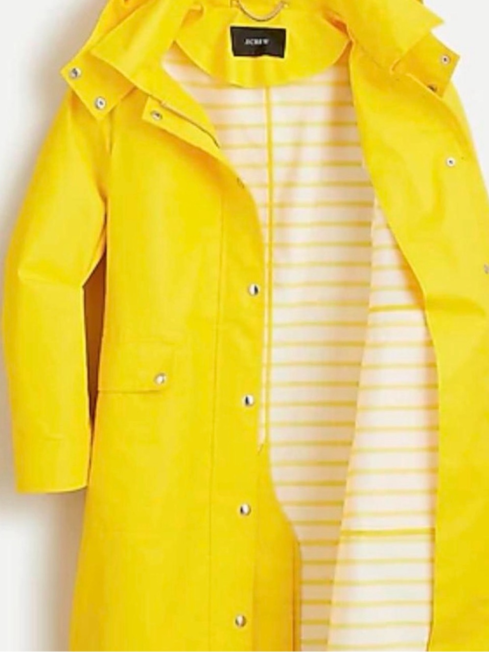 Bright Yellow Raincoat with Snap Front - Picture 3 of 12